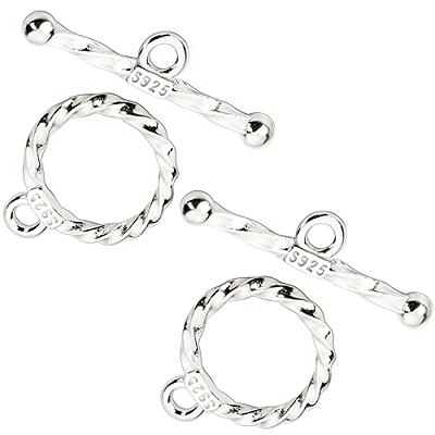 S925 Toggle Clasps for Jewelry Making OT Clasp Bracelet Clasps and  Closures,925 Sterling Silver Necklace Clasps Textured Ring Toggle Clasps  T-Bar & Round Buckle Closure End Clasps - Yahoo Shopping