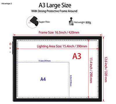 WELZK Light Board A3, 16.6×12.6 INCH Large Light Pad with Metral Stand.  Physical Buttons 9 Levels/Stepless Dimming Light Table for Diamond Painting,  Weeding Vinyl, Tracing, Drawing - Yahoo Shopping