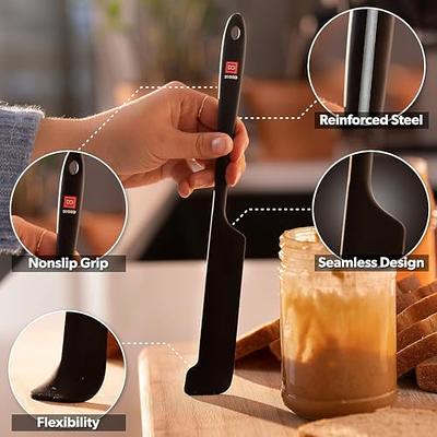 GCP Products Di Oro Silicone Jar Spatulas For Scraping - Rubber Spatulas  Silicone Heat Resistant - Kitchen Spatulas Nonstick Cookware Safe…