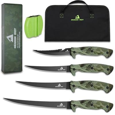  SYDZK Fishing Knife,Fishing Filet & Bait Knives,  Interchangeable Blade Fillet Knife set,Includes 6, 8 Rounded Blades With  5 Serrations, Sharpener and Blade Nylon Storage Bag : Sports & Outdoors