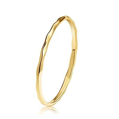 Me&Hz 14K Gold Plated Stacking Rings for Women Girls 1mm Ultra