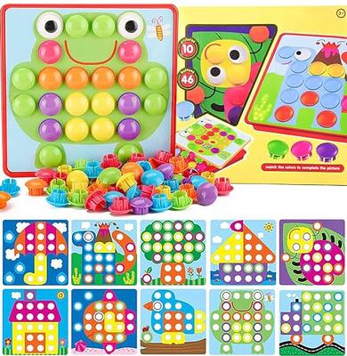 58 Pcs Button Art Toys for Toddlers,Toddler Activities Crafts for Toddlers  2-4 Years,Color Matching Mosaic Pegboard Early Learning Educational  Toys,Include 12 Pictures and 46 Buttons with Box - Yahoo Shopping