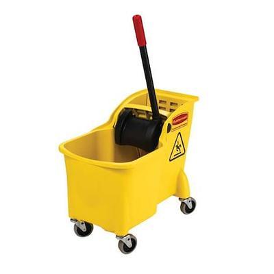 Yellow Mop Bucket & Wringer (35 Qt.): WebstaurantStore