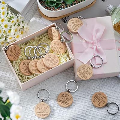 Tondiamo 100 Pcs Thank You Appreciation Gift Round Wood Keychains