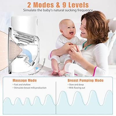 Momcozy S9 Pro Wearable Breast Pump, Hands-Free, Longest Battery Life & LED  Display, Portable Electric Breast Pump with 2 Modes & 9 Levels - 24mm, 2  Pack Gray : : Baby Products