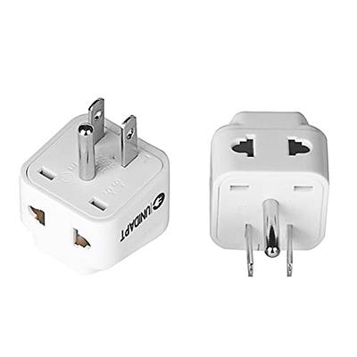 Waroomhouse Plug Adapter Universal 2 Round Pin Socket US/AU/UK to EU Travel  Power Plug Converter with Safety Valve for Business Trip