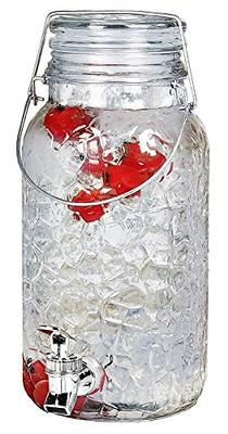 Estilo 1 Gallon Glass Mason Jar Double Beverage Drink Dispenser on Metal Stand
