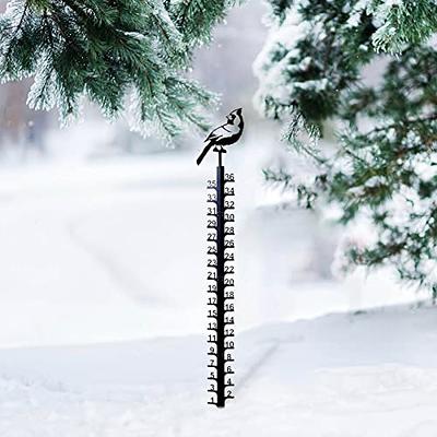 36 Inches Iron Art Snow Gauge, Handmade Metal Snow Depth Measuring