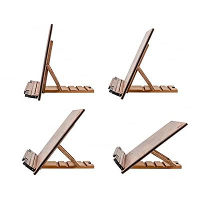 Metal Book Stand for Desk, Height Adjustable Book Holder with Page Clips  Brown - Wood Color - Yahoo Shopping