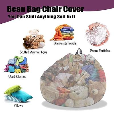 HDMLDP Bean Bag Chair for Adults Kids Without Filling Comfy Fluffy Oversized Round Big Joe Beanbag Chair Lazy Sofa Cover for Reading Chair Floor