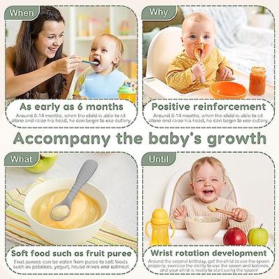 Baby Spoons Self Feeding 6 Months, Silicone Baby Spoons First