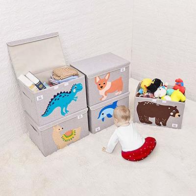 Toy Storage Organizer & Play Mat - XL Storage Bag/Box for Kids, Boys, Girls, Nursery, Playroom - Basket for Building Bricks/Blocks - Collapsible