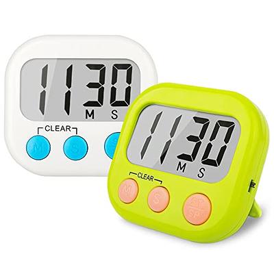 Rechargeable Digital Kitchen Timer for Cooking, Magnetic Timers with  Countdown/up, Kids Timer with 5”LED Display 3 Brightness 4 Volume  Adjustable for