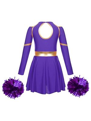 Jowowha Kids Girls Shiny Cheerleading Dance Dress Cheer Leader Team Uniform  Fancy Dress with Pom Poms Cheer Up Dance Costume Purple 14 Years - Yahoo  Shopping