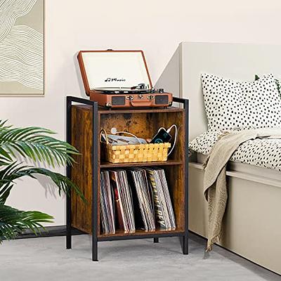 Lerliuo Record Player Stand with 4 Cabinet Holds Up to 220 Albums