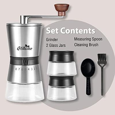 Manual Coffee Grinder Stainless Steel Hand Coffee Mill with Adjustable Knob  Coffee Beans Grinder for Cold Brew Drip Espresso