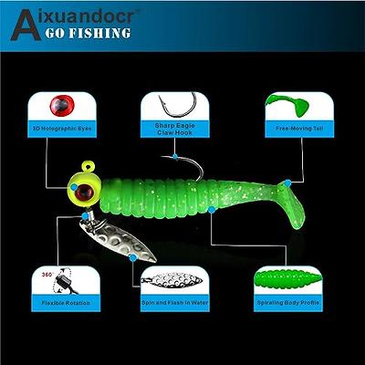 58PCS Soft Lure for Trout Bass, 1.6 inch Swimbaits Paddle Crappie