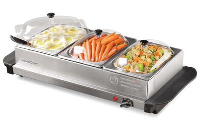 Ovente FW170S Electric Food Buffet Warmer Stainless Steel Warming Tray, with Adjustable Temperature Control, Silver