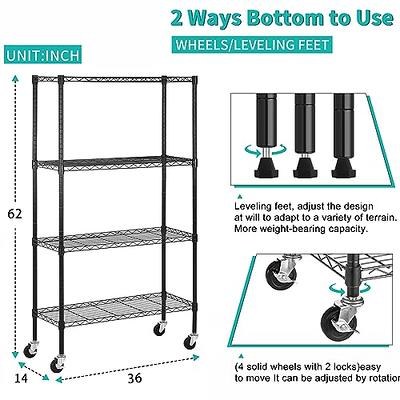 SINGAYE 5 Tier Adjustable Storage Shelf Metal Storage Rack Standing Shelf  Units Storage Shelves,200 Pounds Loading Capacity per Shelf,23.2 W x 13.4