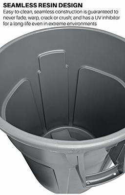 Rubbermaid Commercial Products Brute 32-Gallon Gray Plastic Trash Can with Lid | 2118185