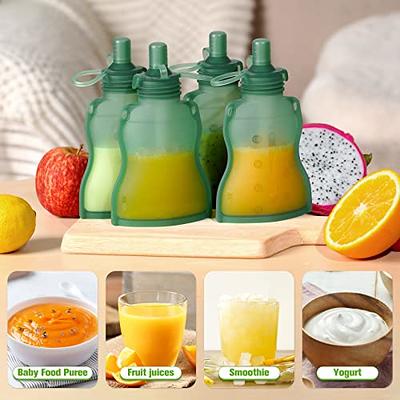 KAANG Silicone Baby Food Pouches Refillable 5oz 2 Pack, Reusable