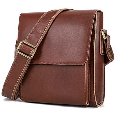 Augus Leather Messenger Shoulder Crossbody Bag for Men Work