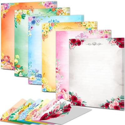 8 Sheets Letter Writing Papers Vintage Letter Papers Stationary Set Lined  for Invitations Greeting Letter
