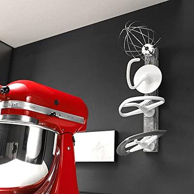 Stand Mixer Attachment Holder, Wooden Wall Mounted Holder with 4
