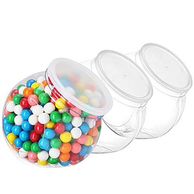 DilaBee Plastic Candy Jars with Lids for Candy Buffet - 3 Pack - 48 Oz  Clear Cookie Jars