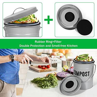 Durmmur Compost Bin Kitchen Counter, Indoor Compost Bin, Includes Inner  Bucket with Sealed Ring Compost Pail, Countertop Compost Bin with Lid,  Compost