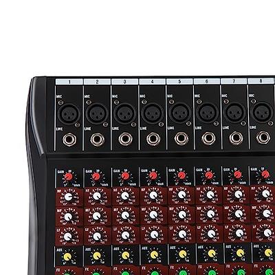 Aveek Professional Audio Mixer, Sound Board Mixing Console with 5 Channel  Digital USB Bluetooth Reverb Delay Effect, Input 48V Phantom Power Stereo  DJ