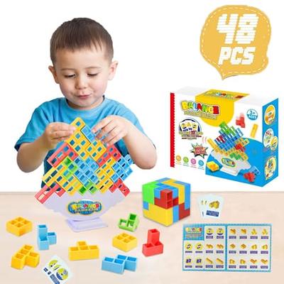 T'PUPU Tetra Tower Balancing Stacking Toys,Board Games for Kids &  Adults,Tetris Balance Game Building Blocks,Perfect for Family Games,  Parties, Travel