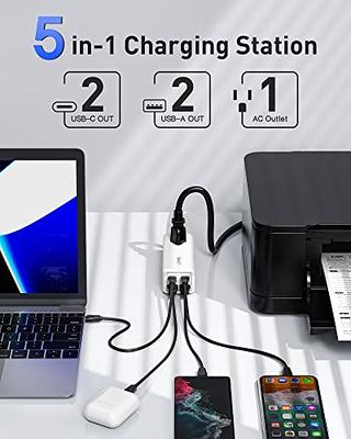 USB C Charger, Baseus 65W PD GaN3 Fast Wall Charger Block, 4-Ports [2USB-C  + 2USB] Charging Station with 5ft AC Cable for iPhone 15/14/13, Samsung