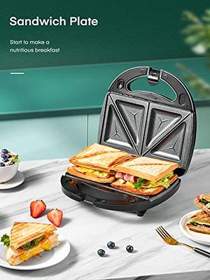  OSTBA Sandwich Maker 3-in-1 Waffle Iron, 750W Panini Press  Grill with 3 Detachable Non-stick Plates, LED Indicator Lights, Cool Touch  Handle, Easy to Clean: Home & Kitchen