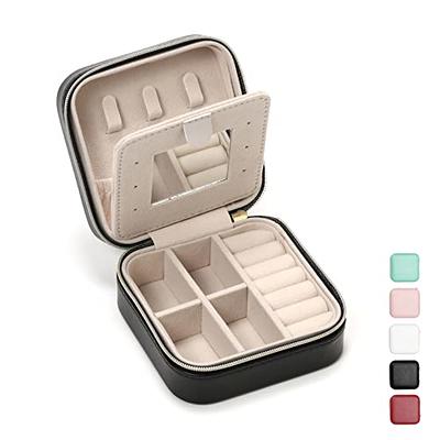 TRODANCE Mini Jewelry Travel Case,Small Travel Jewelry Organizer, Portable  Jewelry Box Travel Mini Storage Organizer Portable Display Storage Box For