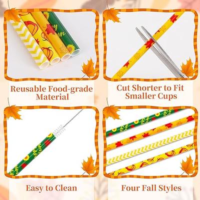 Fall Leaf Thanksgiving Party Straws DIY