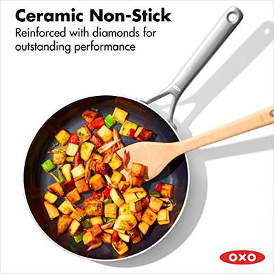 Stainless Steel Healthy Ceramic Nonstick, 8 Frying Pan Skillet, PFAS-Free,  Multi Clad, Induction, Dishwasher Safe