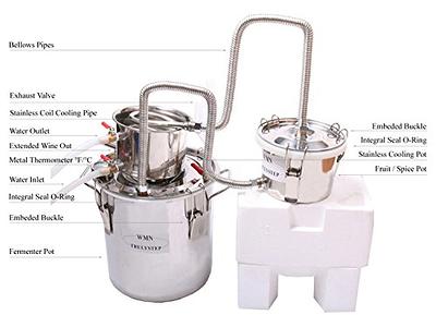 YUEWO 3 Pots DIY 5Gal/20Litres Still Stainless Steel Water Alcohol