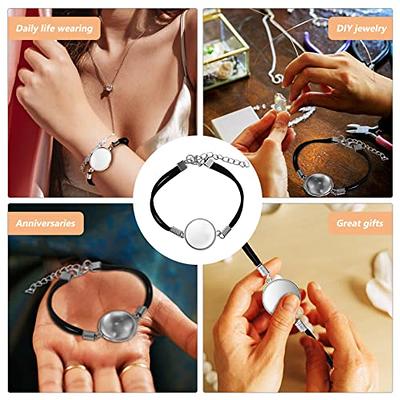 SEWACC 10pcs Bracelet Bezel Settings Sublimation Bracelet Round Bezel Tray Blank  Bangle with Artificial Leather Belt for Crafting DIY Bracelets Making -  Yahoo Shopping