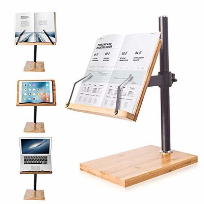 wishacc Book Stand Height Adjustable - Upright Bamboo Book Stand & Holder  for Reading Hands Free, Desktop Adjustable Reading Height and Angle Book  Rest with Page Clips (11.0 x 8.1 inches) - Yahoo Shopping