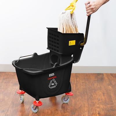 26 Quart Side Press Wringer Commercial Mop Bucket - Costway