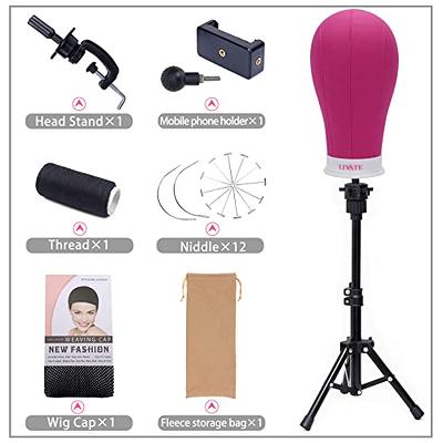 LIYATE Wig Stand 22 Inch Wig head, Wig Stand Tripod With Head, Wig