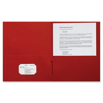 Universal Laminated Two-pocket Folder Cardboard Paper Red 11 X 8 1