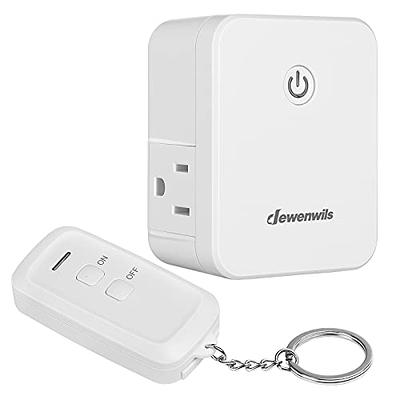 Wireless Outlet Plug with Wall Switch & Braille (On/Off) Mark- White