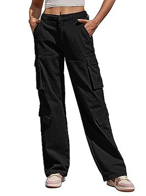 Women Stretchy Sports Yoga Pants Cargo Pockets Combat Bootcut Trousers