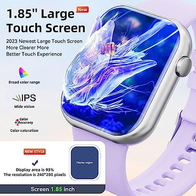 Smart Watch, Newest 1.85 TFT HD Display Smart Watch with Receive & Dial,  Smart Watch for Android iPhone with Pedometer, Fitness Tracker, Heart Rate