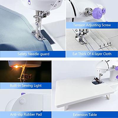 Mini Sewing Machine with Extension Table, Dual Speed Portable Sewing  Machine for Beginner with Light, Sewing Kit for Kids, Household(blue)