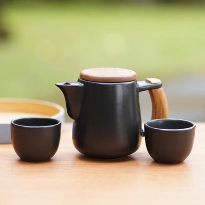 Hand Drip Coffee Pot Set - Clay - White - Black - ApolloBox