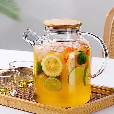 Glass Teapot with Removable Infuser Microwave Safe Blooming Tea Maker Iced Tea  Pitcher Glass Carafe Tea