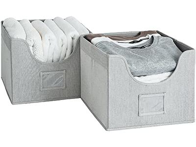 Homsorout Storage Bins, Fabric Closet Organizer and Storage Cubess for  Shelves, Trapezoid Storage Box with Handles, Folding Storage Baskets with  Divider for Clothes Jeans Books Toys Office, Ash Grey 